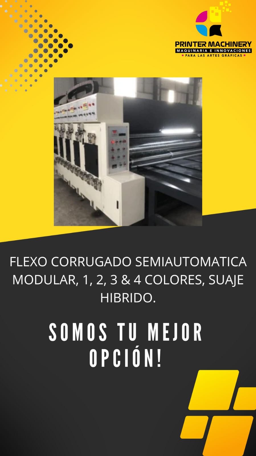 FLEXO CORRUGADO SEMIAUTOMATICO 1,2,3 & 4 COLORES, SUAJE HIBRIDO (SUAJE Y SLOTTER), MODELO SYK 2400.