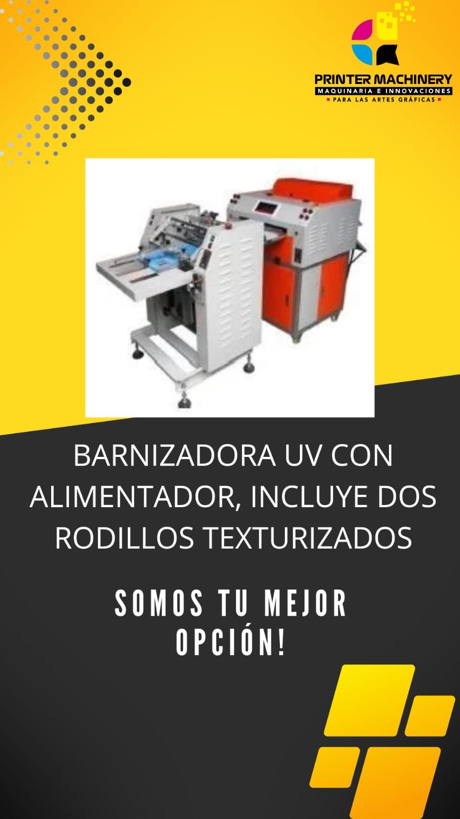 BARNIZADORA UV CON ALIMENTADOR, INCLUYE DOS RODILLOS TEXTURIZADOS