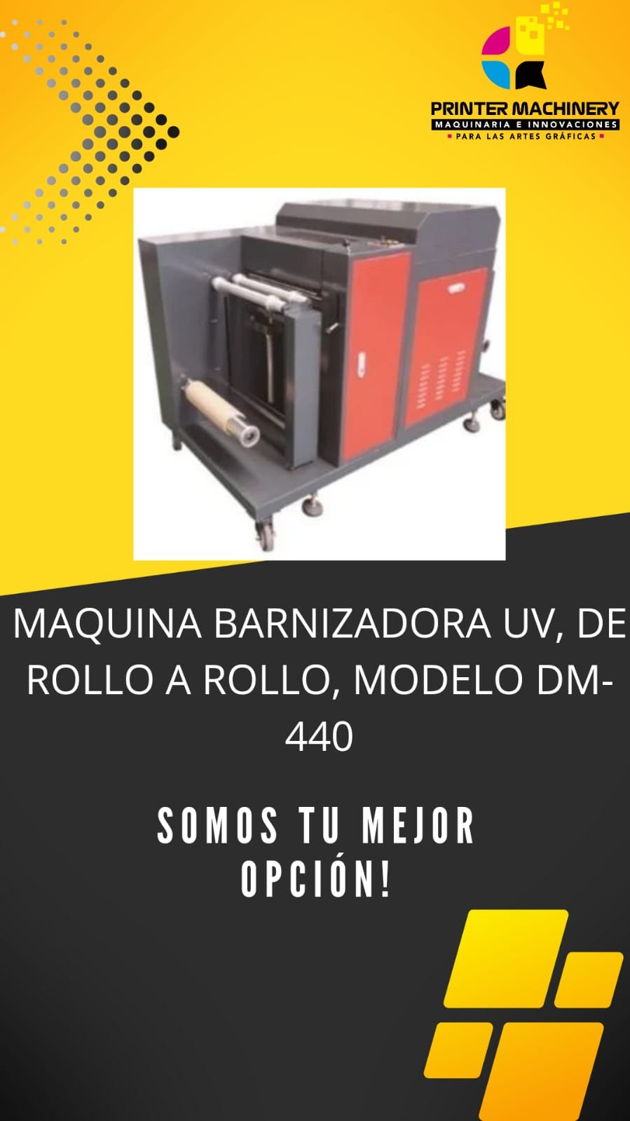 MAQUINA BARNIZADORA UV, DE ROLLO A ROLLO, MODELO DM-440