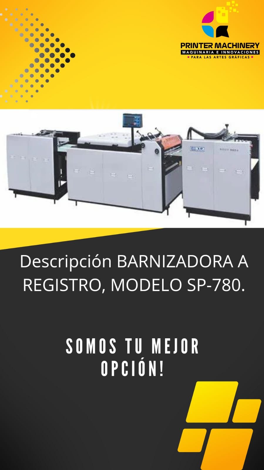 Descripción BARNIZADORA A REGISTRO, MODELO SP-780.