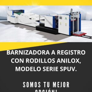 BARNIZADORA A REGISTRO CON RODILLOS ANILOX, MODELO SERIE SPUV.