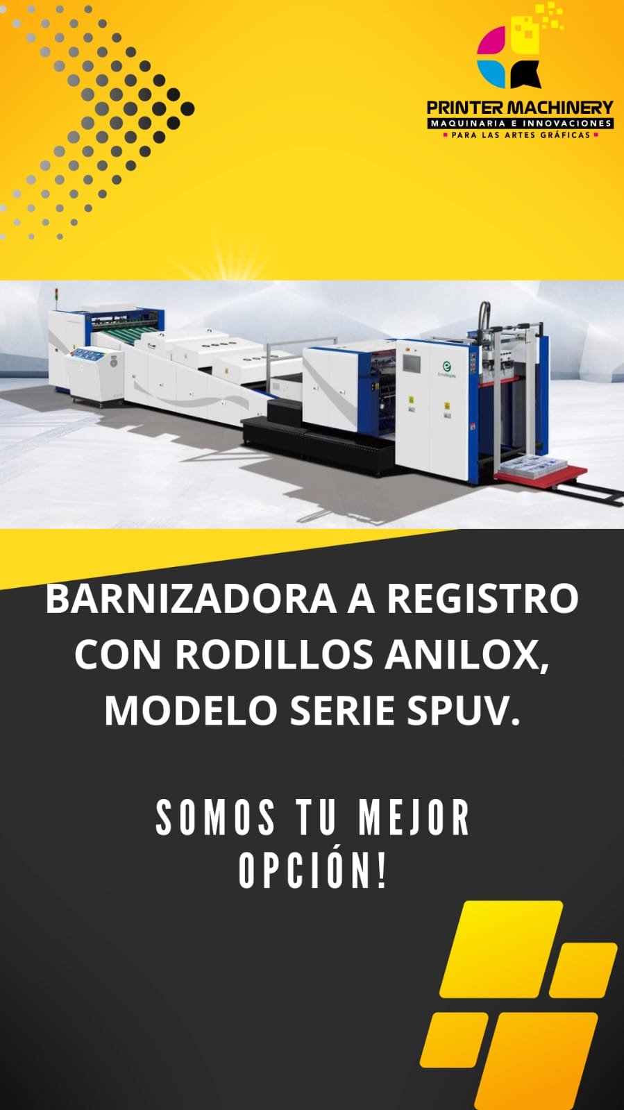BARNIZADORA A REGISTRO CON RODILLOS ANILOX, MODELO SERIE SPUV.