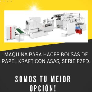 MAQUINA PARA HACER BOLSAS DE PAPEL KRAFT CON ASAS, SERIE RZFD.