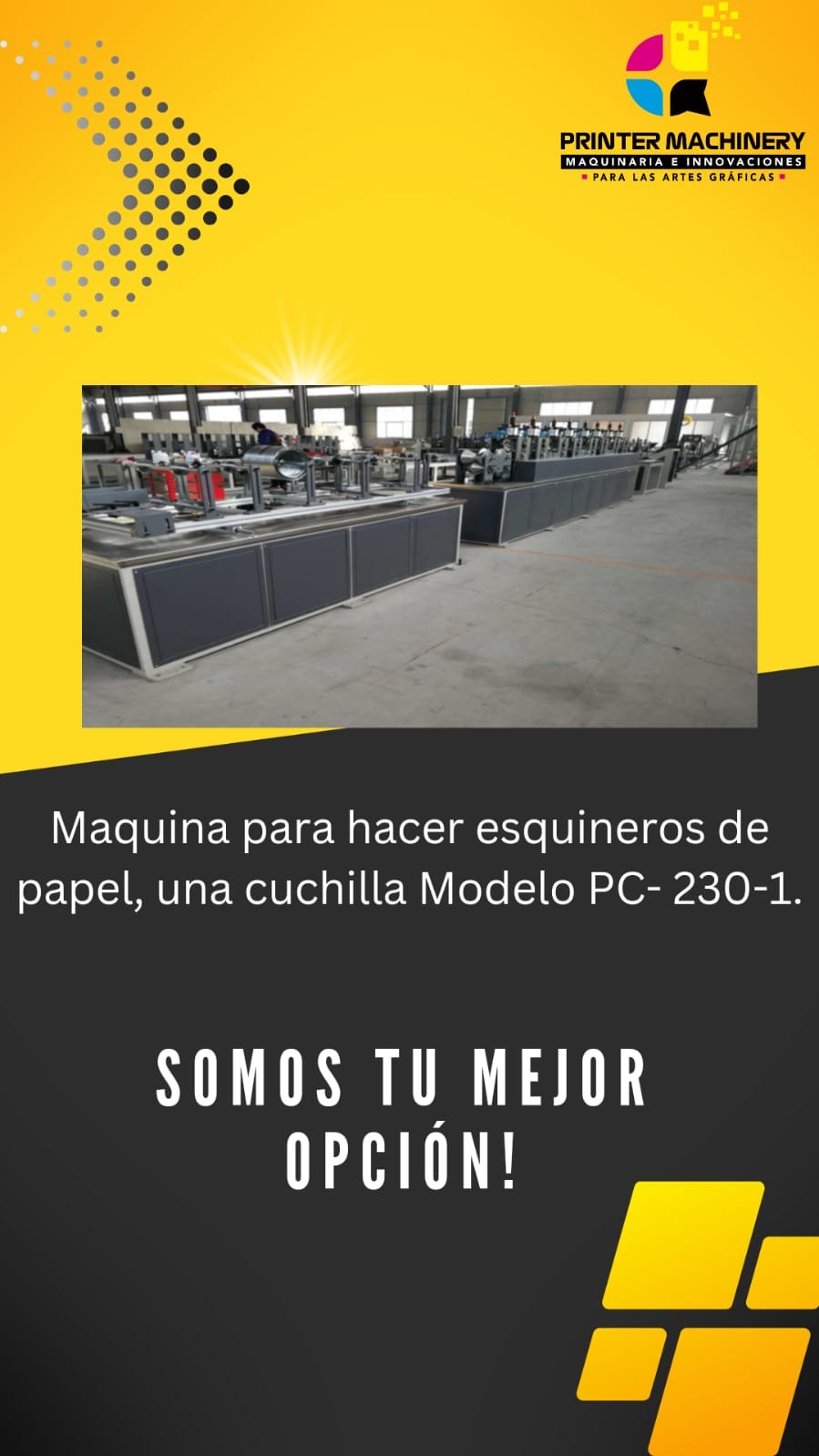Maquina para hacer esquineros de papel, una cuchilla Modelo PC- 230-1.