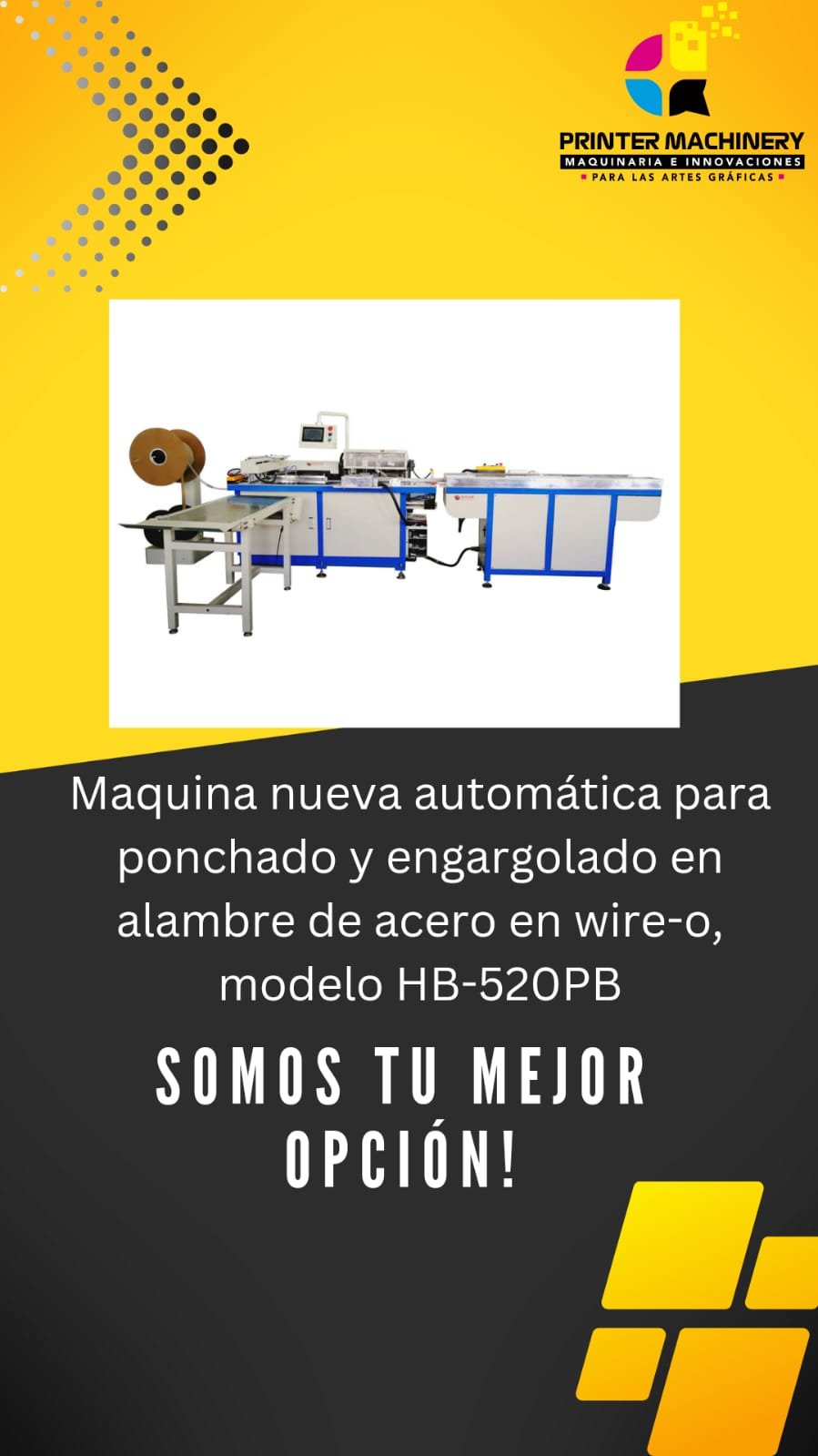 Maquina nueva automática para ponchado y engargolado en alambre de acero en wire-o, modelo HB-520PB,