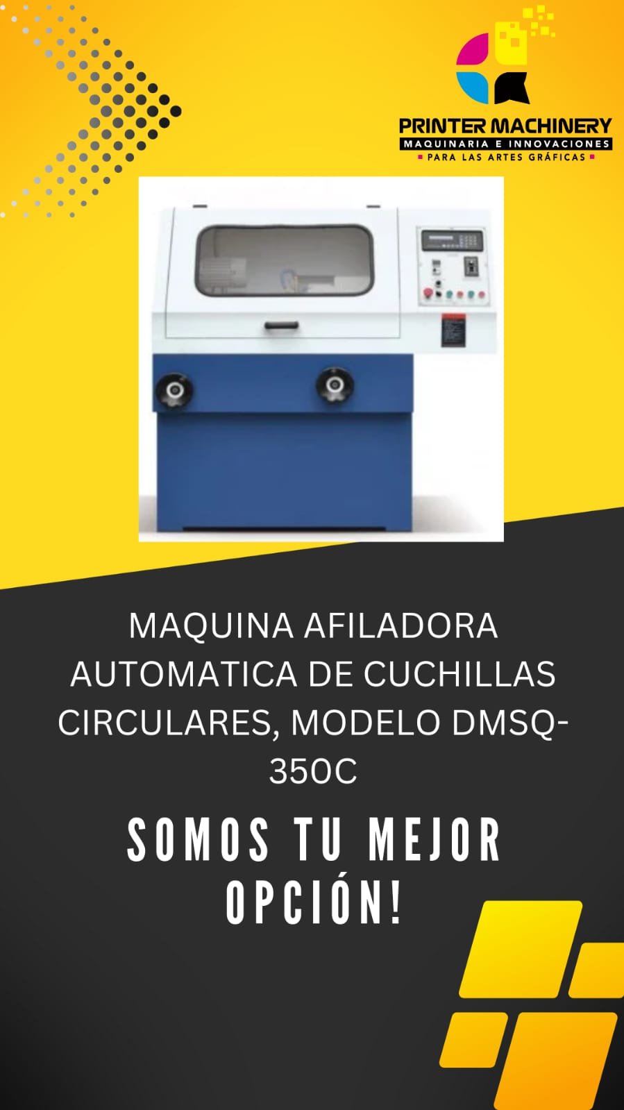 MAQUINA AFILADORA AUTOMATICA DE CUCHILLAS CIRCULARES, MODELO DMSQ-350C.