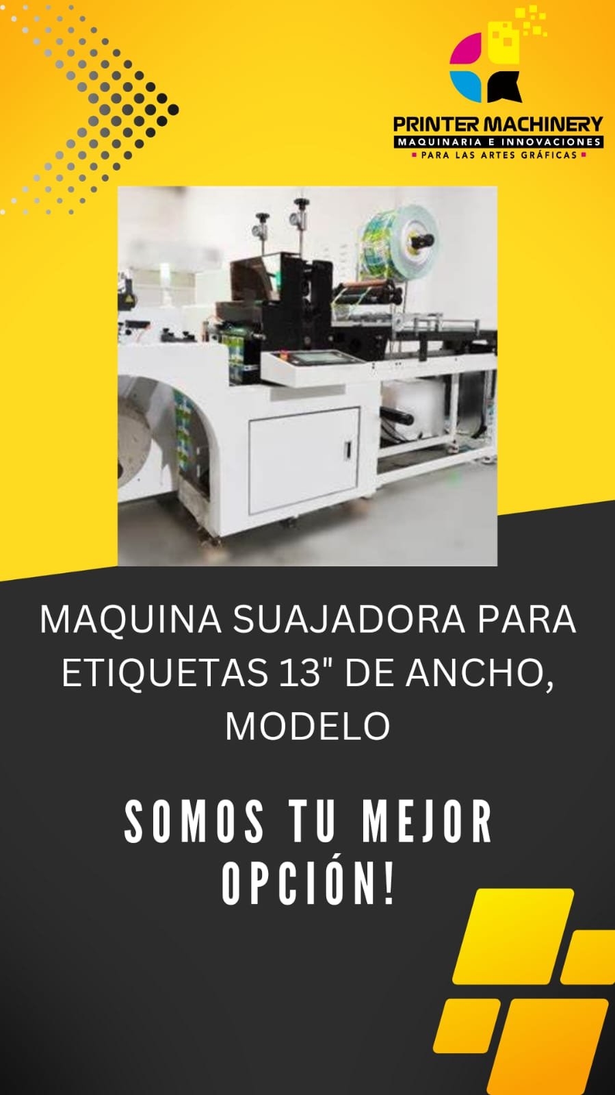 MAQUINA SUAJADORA PARA ETIQUETAS 13″ DE ANCHO, MODELO IML.