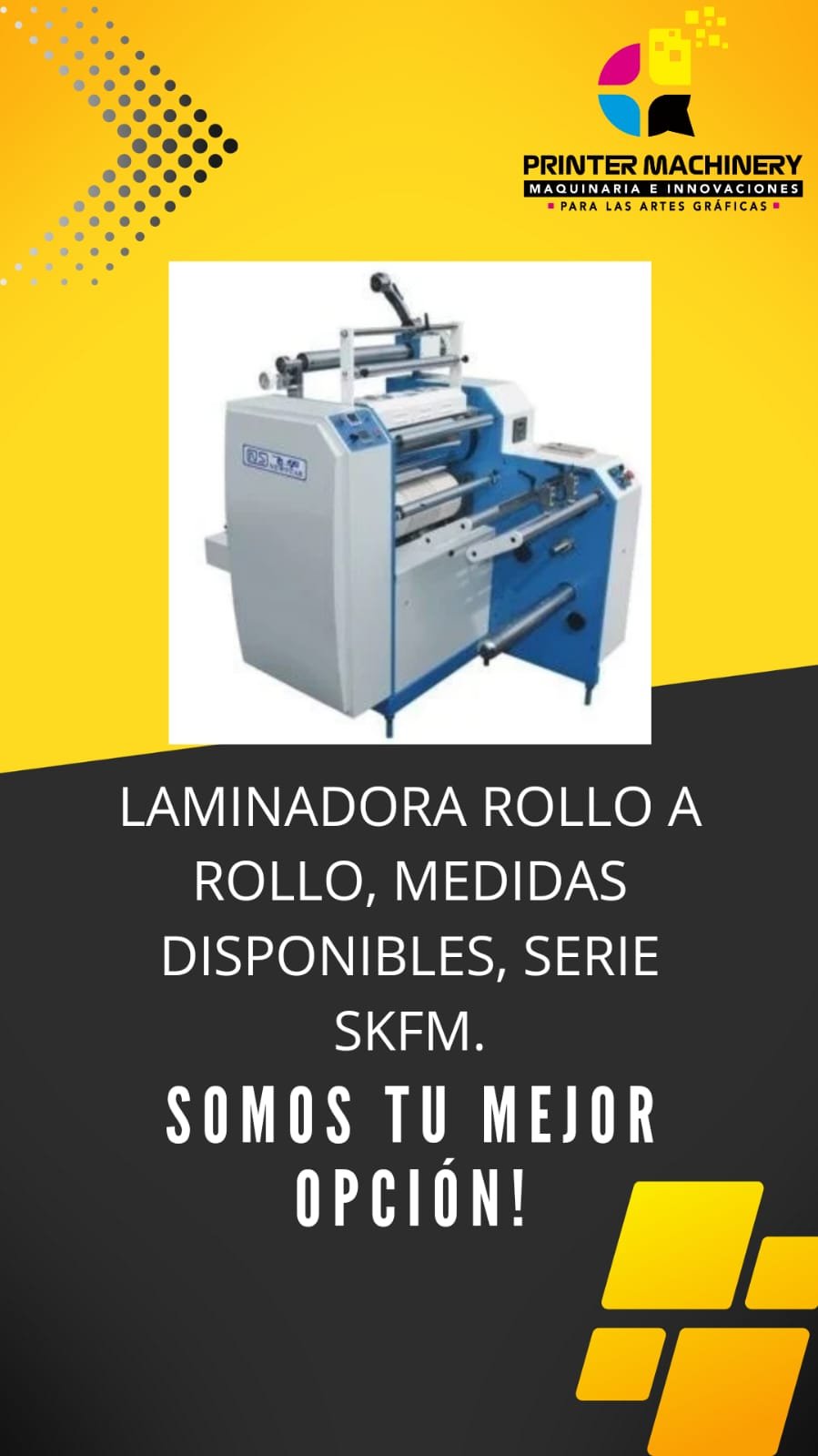 LAMINADORA ROLLO A ROLLO, MEDIDAS DISPONIBLES, SERIE SKFM.
