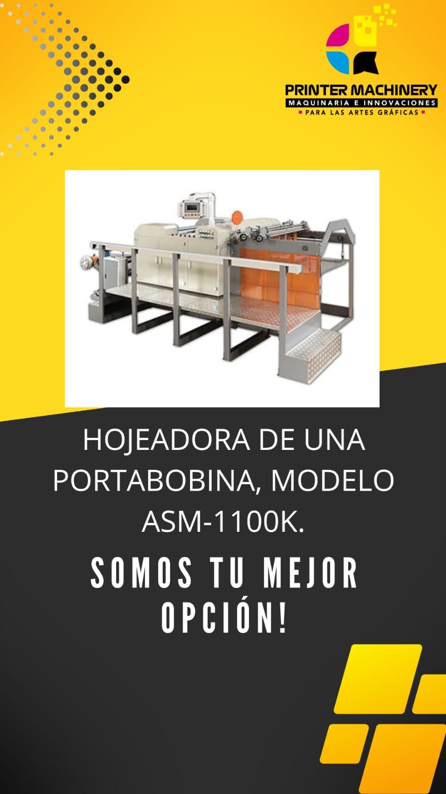 HOJEADORA DE UNA PORTABOBINA, MODELO ASM-1100K.